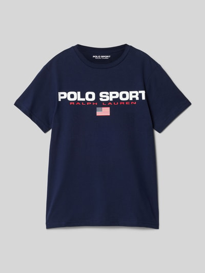 Polo Sport T-Shirt mit Label-Print Marine 1