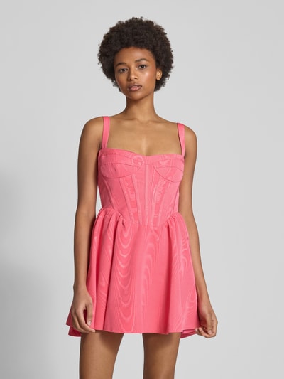 Bardot Cocktailjurk met vierkante hals, model 'NISA' Felroze - 4