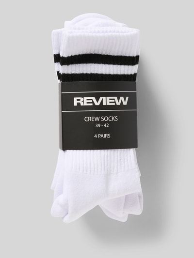 REVIEW Socken mit Kontraststreifen im 4er-Pack Weiss 3