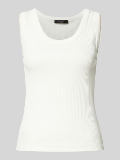 Weekend Max Mara Tanktop in Ripp-Optik Modell 'MULTIC' Weiss 1