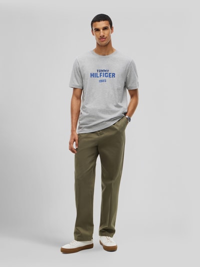 Tommy Hilfiger Regular Fit T-Shirt aus reiner Baumwolle Hellgrau Melange 1