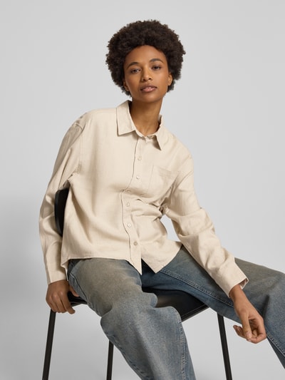 Only Regular fit blouse met lange mouwen, model 'CARO' Zand - 3