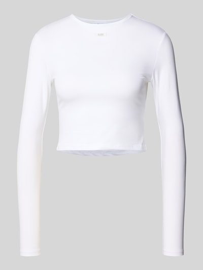 Karo Kauer Bluzka krótka z długim rękawem i naszywką z logo Biały 2