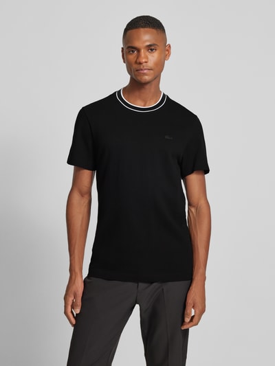 Lacoste T-shirt met labelstitching Zwart - 4