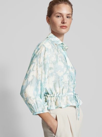 Jake*s Collection Overhemdblouse met taillekoord Aquablauw - 3