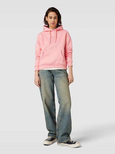 Tommy Jeans Hoodie met labelstitching Felroze - 1