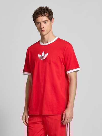 adidas Originals T-shirt met logoprint en ronde hals Rood - 4