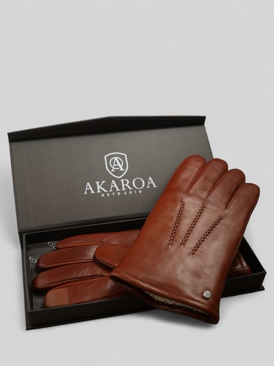 Akaroa Handschuhe mit Touchfunktion aus Schafsleder Modell 'DAN' Cognac 3