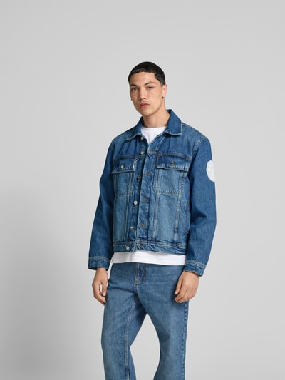 ISNURH Regular Fit Jeansjacke mit Brusttaschen Jeansblau 4