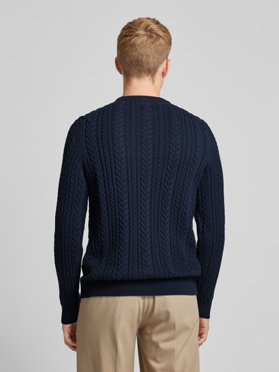 MCNEAL Gebreide pullover met kabelpatroon Donkerblauw - 5