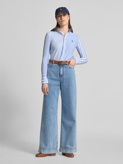 Polo Ralph Lauren Slim fit overhemdblouse met button-downkraag Blauw - 1