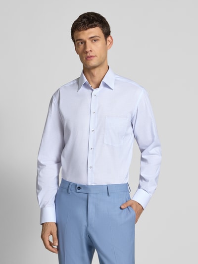 ETERNA Regular fit vrijetijdsoverhemd met borstzak, model 'Kent' Bleu - 4