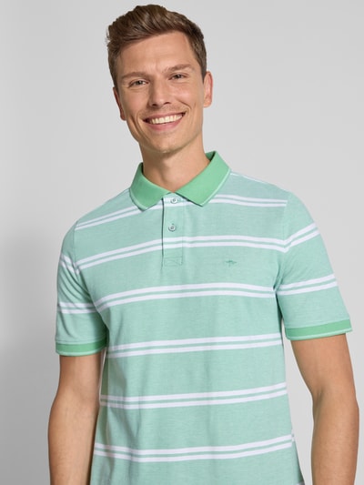 Fynch-Hatton Regular Fit Poloshirt mit Label-Stitching Hellgruen 3