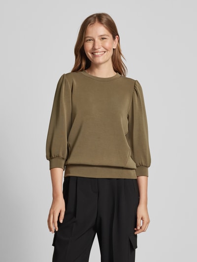 Selected Femme Sweatshirt mit 3/4-Arm Modell 'TENNY' Oliv 4