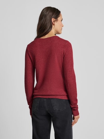 Vila Gebreide pullover met V-hals Bordeaux - 5