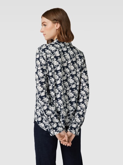 Marc O'Polo Overhemdblouse met all-over motief Marineblauw - 5