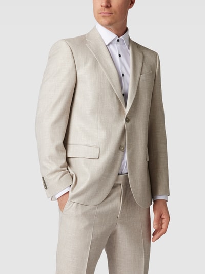 Pierre Cardin 2-knoops colbert met reverskraag, model 'Grant' Beige - 4