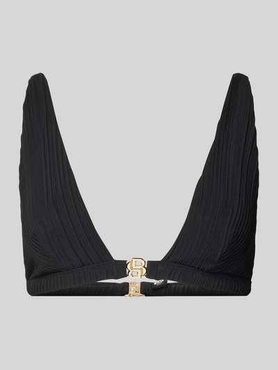 BOSS Top bikini z detalem z logo model ‘DOUBLE B TRIANGLE’ Czarny 1
