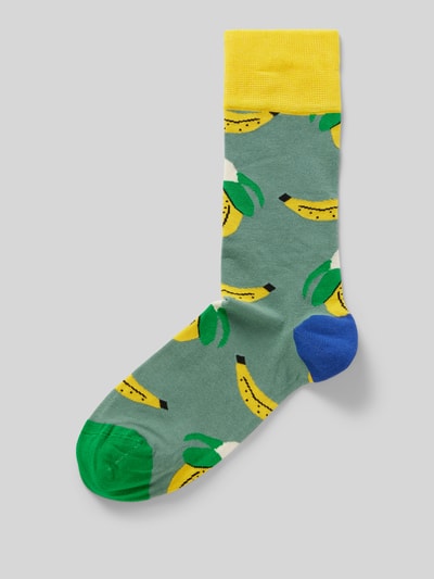 DillySocks Socken mit Motiv-Stitching Modell 'Peeled Banana' Graphit 1