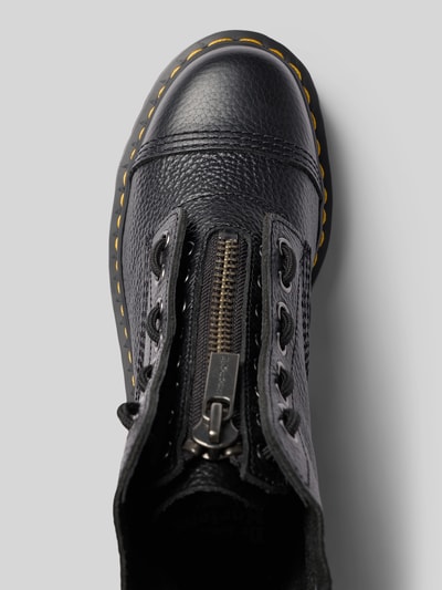 Productfoto, Boots aus Leder mit Reißverschluss Modell 'SINCLAIR' van Dr. Martens, gecoat leer, afgerond model, labeldetail, geprofileerde plateauzool, zwarte kleur, ritssluiting, vetersluiting, maat 40, hakhoogte 6 cm, schachthoogte 15 cm, schachtbreedte 10 cm