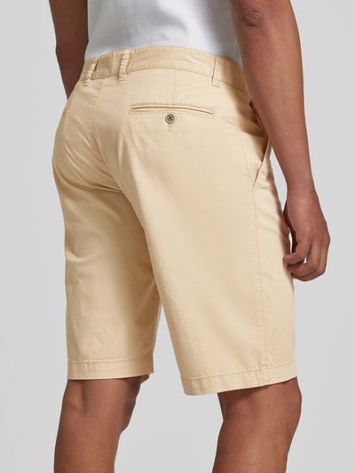 Fynch-Hatton Regular fit bermuda met riemlussen, model 'Summer' Zand - 3