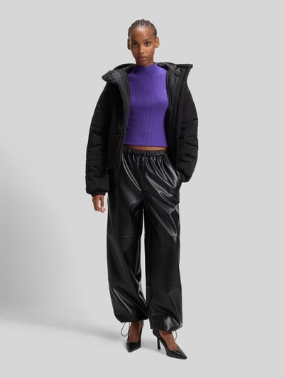 Hugo Blue Slim Fit Strickpullover mit Rippstruktur Modell 'SARMIE' Lila 1