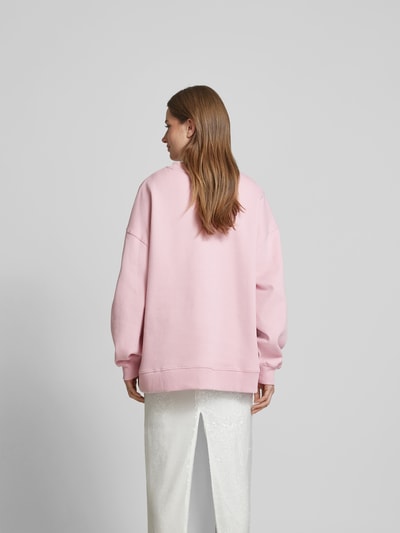 ROTATE Oversized Sweatshirt mit Label-Stitching Rosa 5