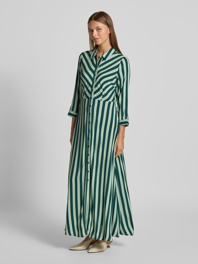 YAS Maxikleid mit Knopfleiste Modell 'SAVANNA' Dunkelgruen 1
