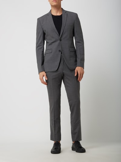 Esprit Collection Spodnie do garnituru o kroju slim fit z mieszanki wełny i elastanu Antracytowy 1