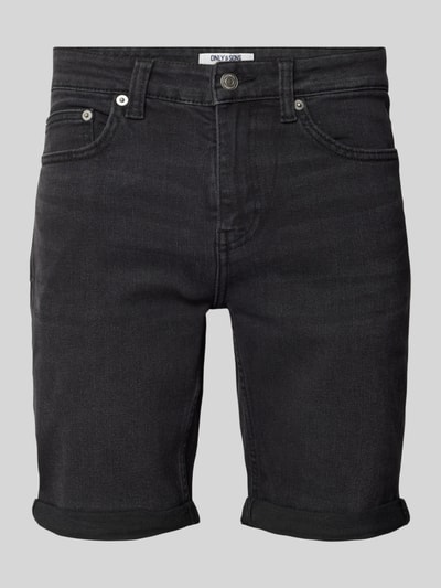 Only & Sons Regular Fit Jeansshorts im 5-Pocket-Design Modell 'PLY' Black 2