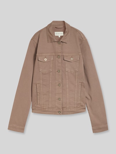 Tom Tailor regular fit jeansjack van katoenmix Taupe - 2