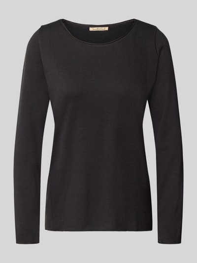 Productfoto, Regular Fit Longsleeve im Strukturmuster van Smith and Soul, zwart, katoenmix, ronde hals, structuurtextuur