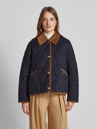 Barbour Jack met drukknoopsluiting, model 'Emilia' Marineblauw - 4