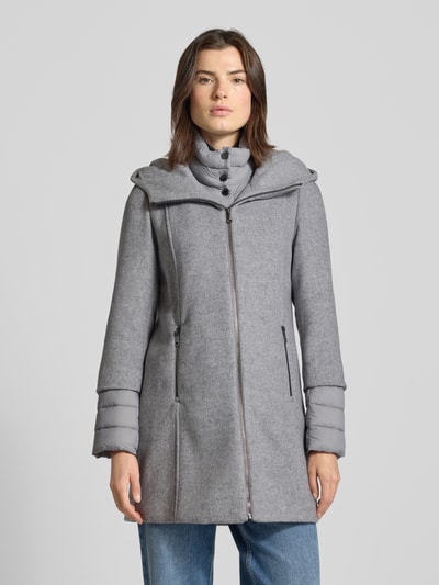 s.Oliver RED LABEL Regular fit lange wollen jas met gewatteerde inzet Donkergrijs gemêleerd - 4