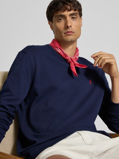 Polo Ralph Lauren Classic fit shirt met lange mouwen en labelstitching Marineblauw - 3