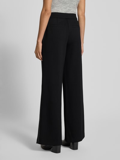 Christian Berg Woman Hose mit weitem Bein und Längsnähten Black 5