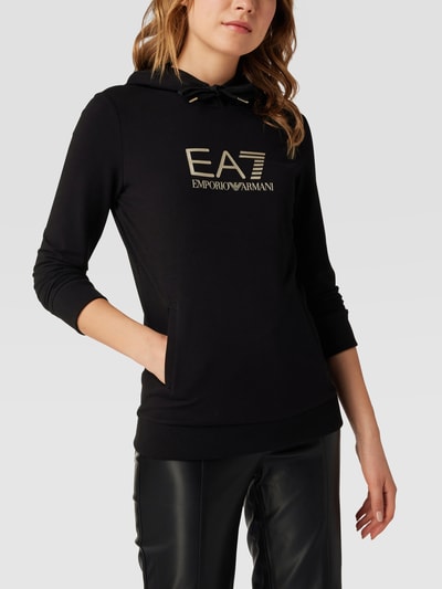 EA7 Emporio Armani Hoodie mit Label-Print Black 4