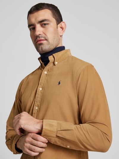 Polo Ralph Lauren Custom fit vrijetijdsoverhemd met logostitching Lichtbruin - 3