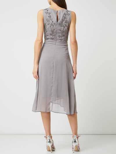 Esprit Collection Cocktailkleid aus Krepp mit Zierperlen  Taupe 4