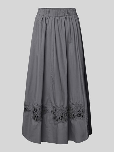 Luisa Cerano Długa spódnica z obszyciem koronką Grafitowy 2