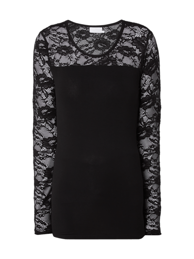 Kaffe Shirt mit floraler Spitze  Black 2