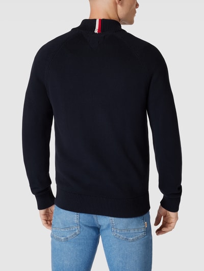 Tommy Hilfiger Gebreid jack met labelstitching, model 'AMERICAN' Marineblauw - 5