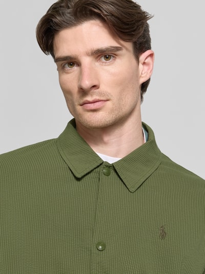 Polo Ralph Lauren Regular Fit Blouson aus Baumwoll-Mix Modell 'SEERSUCKER' Oliv 3