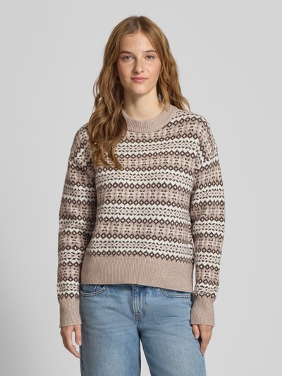 Levi's® Strickpullover aus Woll-Baumwoll-Mix Modell 'INES' Beige 4