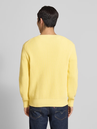 Lacoste Regular Fit Pullover aus Baumwoll-Mix Modell 'COTES PERLES' Hellgelb 5