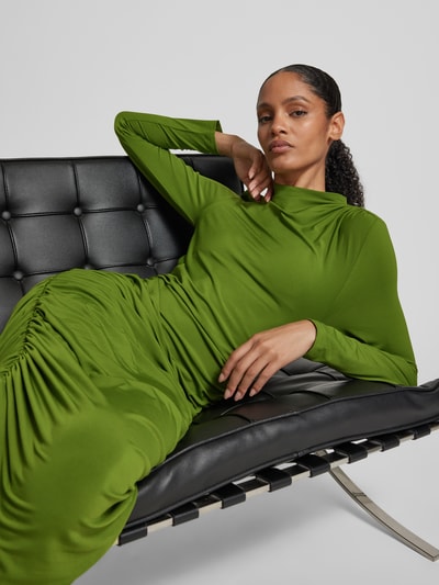 Christian Berg Woman Selection Maxi-jurk met plooien en opstaande kraag Groen - 3