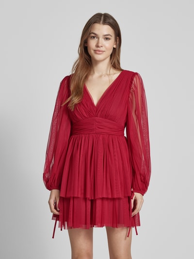 Jake*s Cocktail Cocktailkleid im Stufen-Look mit V-Ausschnitt Fuchsia 4