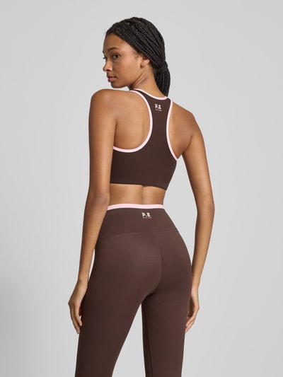 P.E Nation Sport-BH mit Label-Print Modell 'STELLAR' Dunkelbraun 5