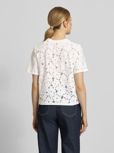 VERO MODA Regular Fit T-Shirt aus Spitze Modell 'SALLIE' Offwhite 5