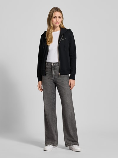 Guess Sweatjack met labelstitching, model 'SOFIA' Zwart - 1